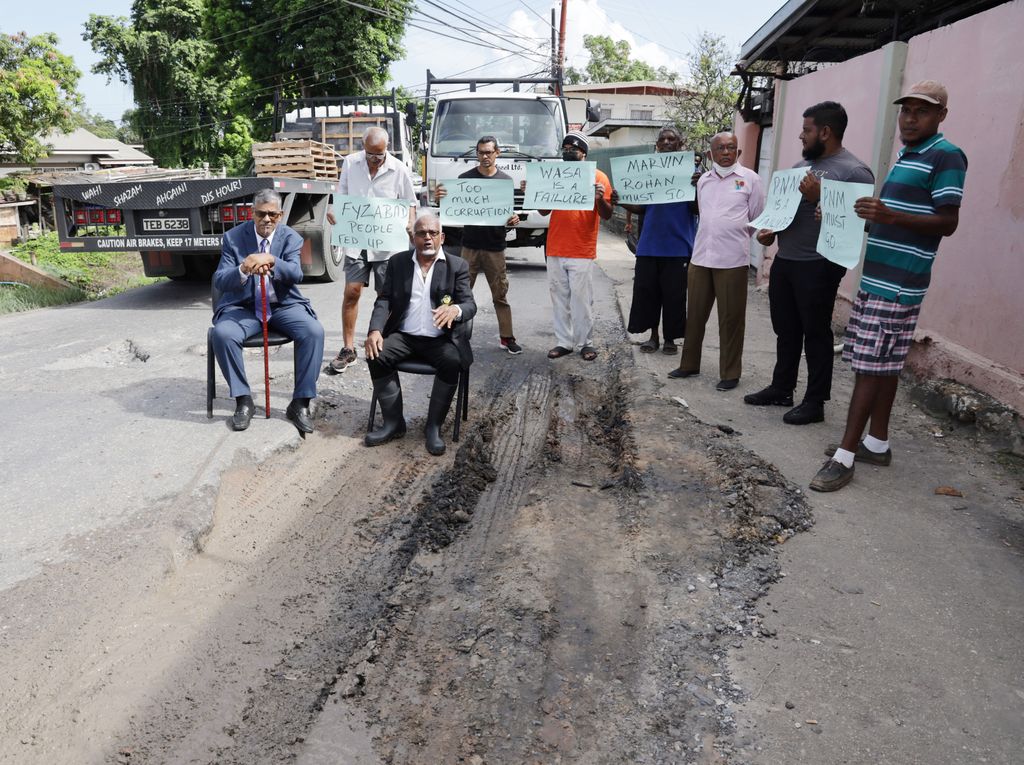 Pothole Protest By Siparia Corp Officials Angers Motorists - Trinidad ...