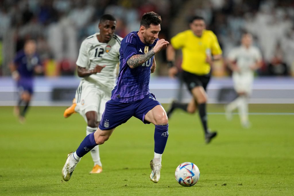 Messi scores as Argentina routs UAE 5-0 in World Cup warmup