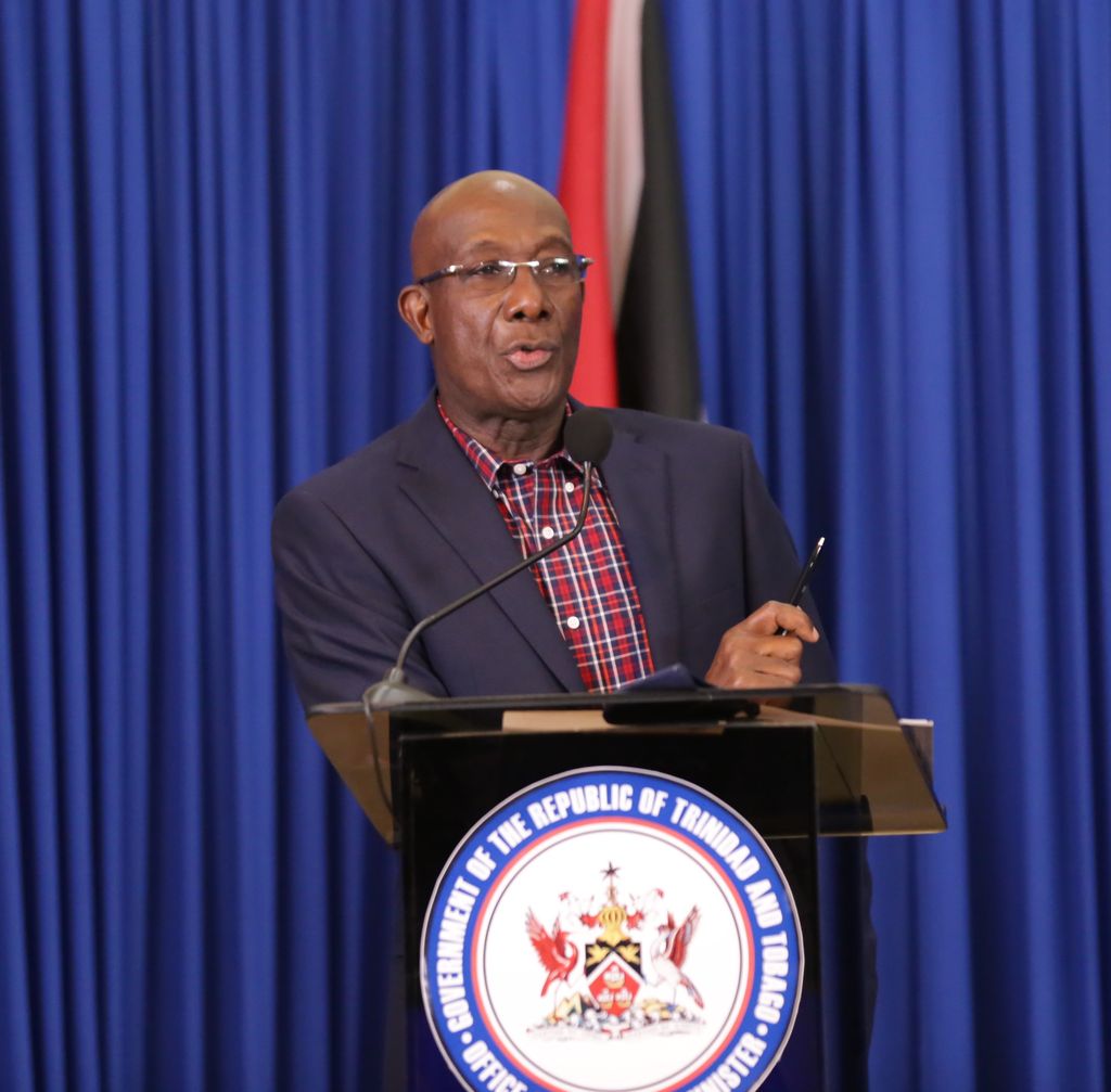 Prime Minister Dr Keith Rowley address members of the media during the COVID-19 update in Tobago on Saturday.