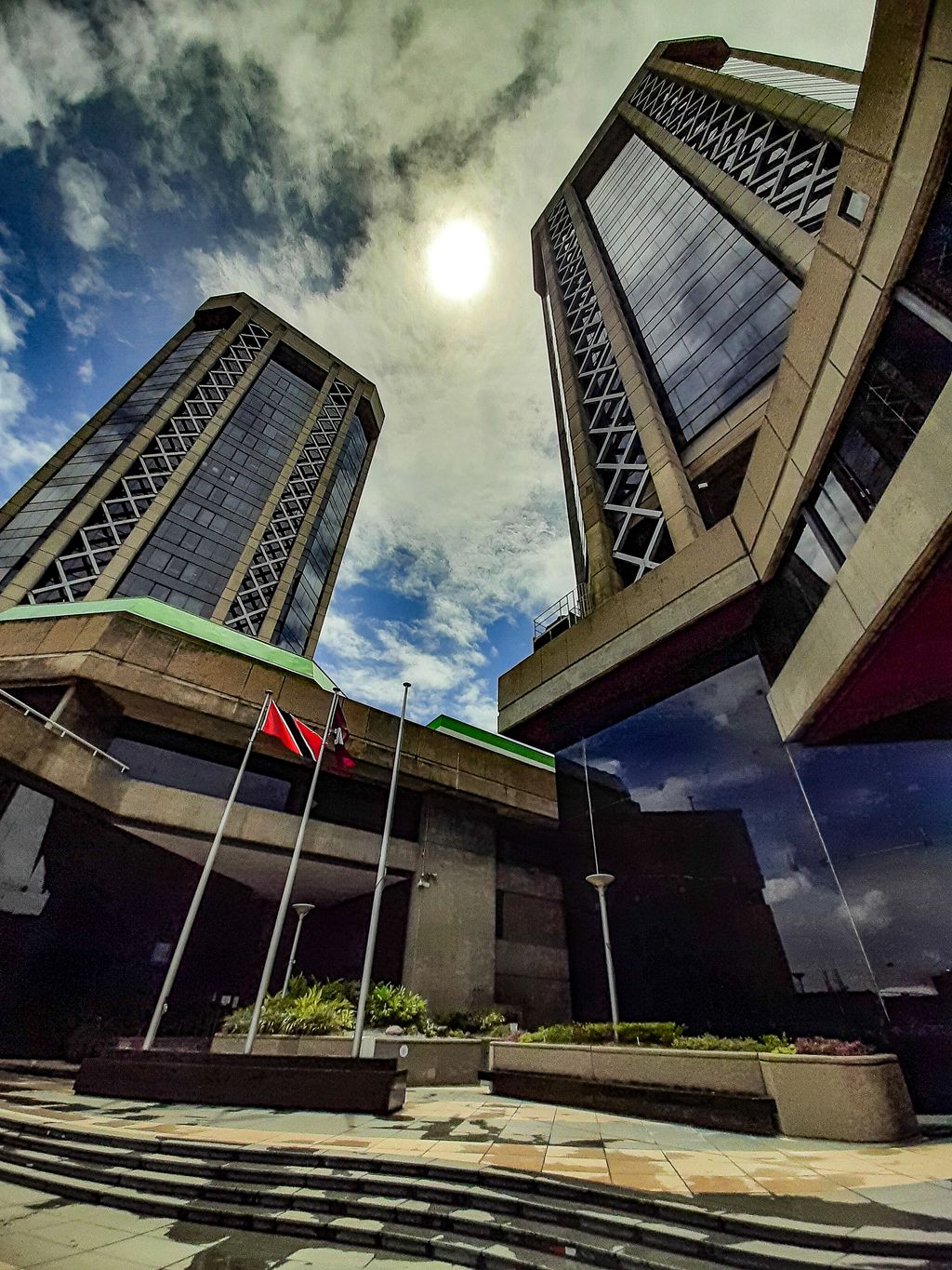 Central Bank, left, at the Eric Williams Financial Complex, Independence Square, Port-of-Spain.