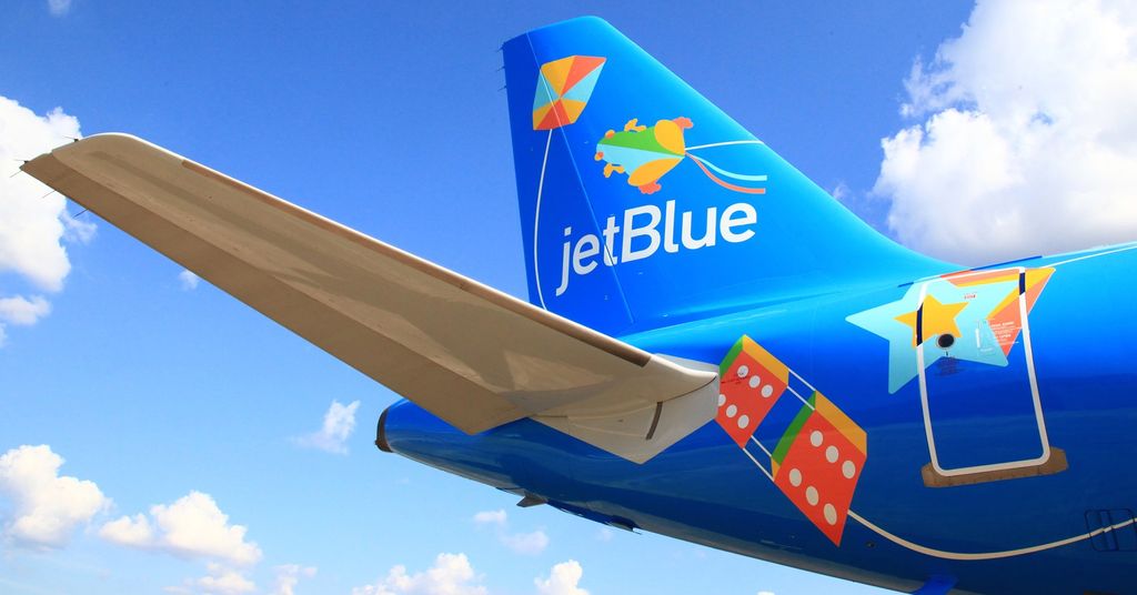 Blue plane. Airplane Flights to Bermuda, Miami and Puerto Rico present Day.