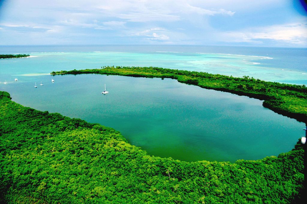 An aerial image of No Man’s Land, Tobago