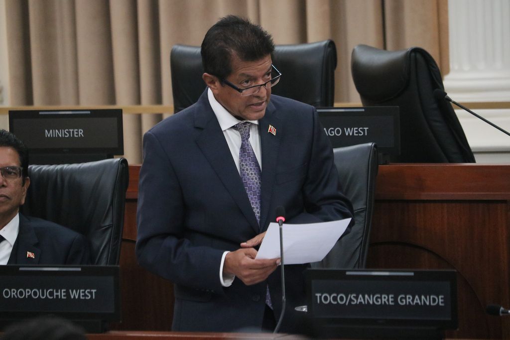 Minister of Health Dr Lackram Bodoe makes his contribution to the debate on a Motion to Adopt the Report of the Standing Finance Committee in Parliament yesterday.