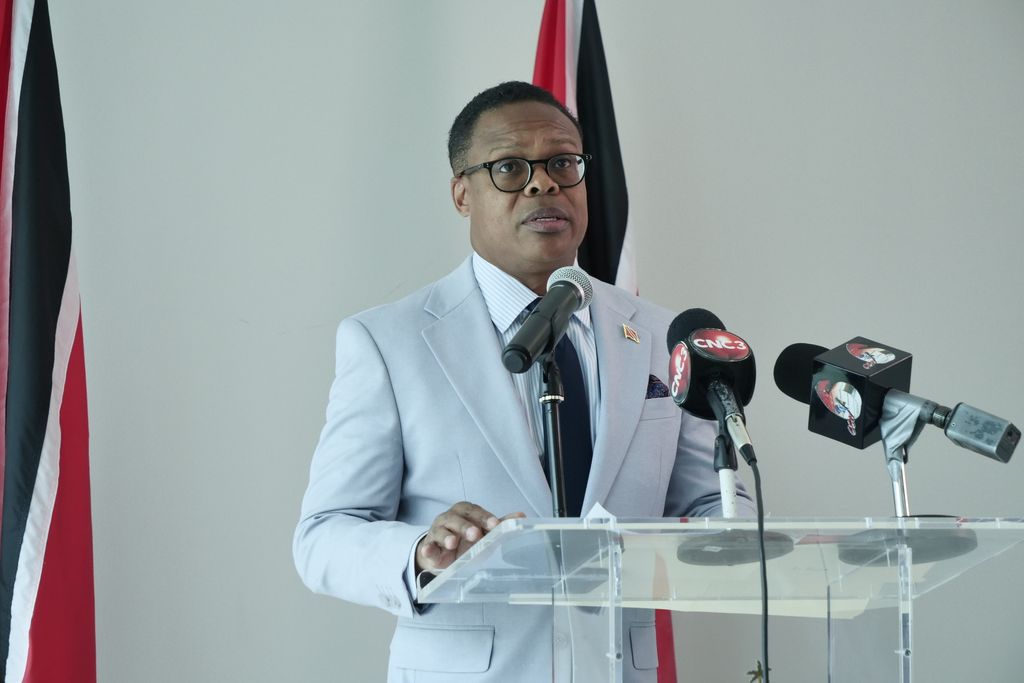 Leader of Opposition Business, Senator Dr Amery Browne, gives remarks during the media conference at the Office of the Leader of Opposition on Charles Street in Port-of-Spain yesterday. 