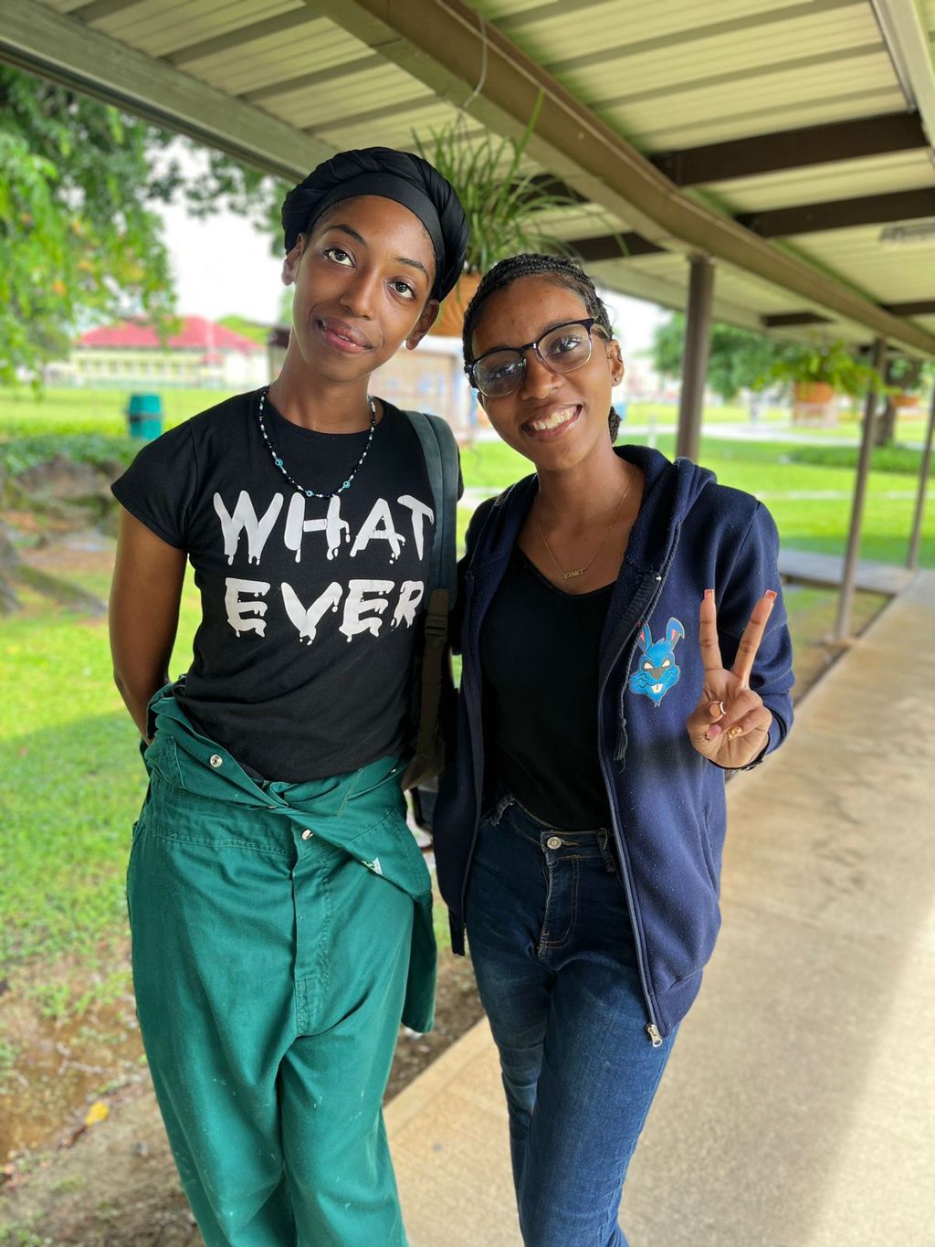 UWI students Liberty Maynard, left, and  Ruth Thompson.
