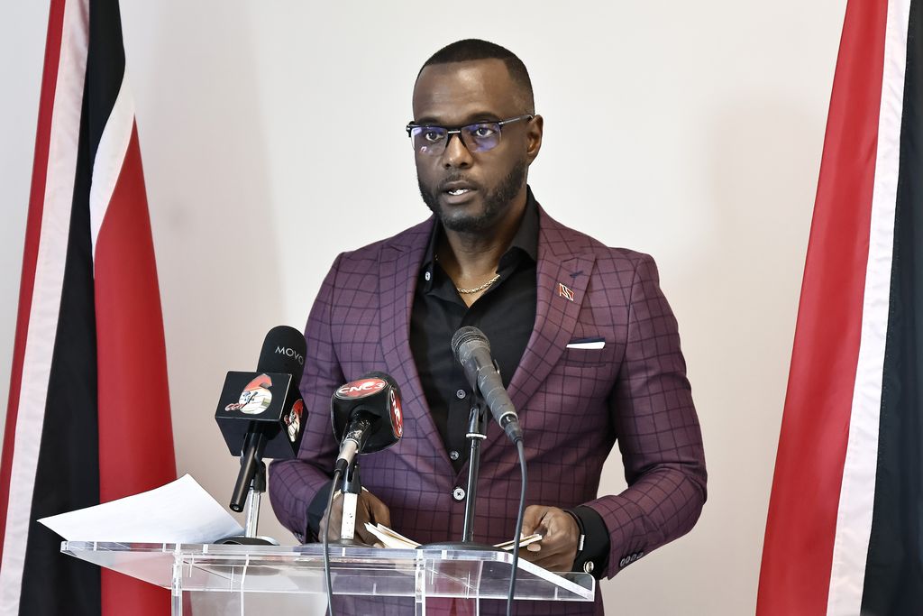 PNM chairman Marvin Gonzales  during yesterday’s media conference at the Office of the Opposition Leader in Port-of-Spain. 