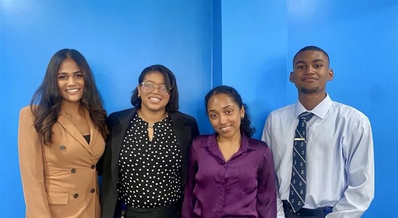 CG United 2025 interns, from left, Chloe Sinanan, Chelsea Gregoire, Aaliyah Webb and Samuel Blache.